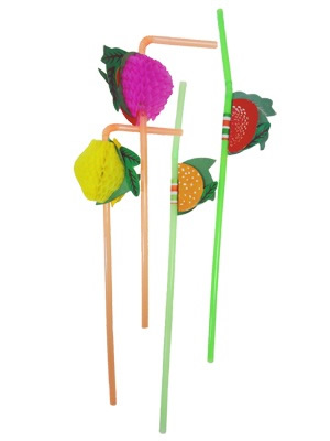Canudo Decorado Fruta